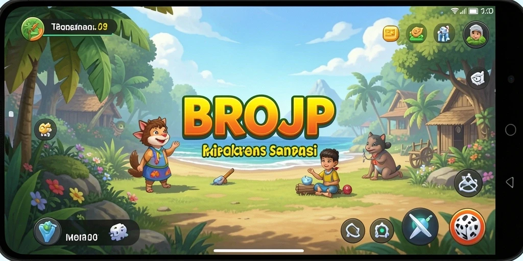 Tangkapan layar utama BROJP menunjukkan gameplay penuh warna dan menenangkan.