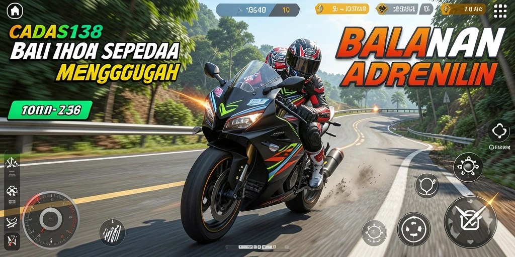 Tampilan intuitif gameplay balapan sepeda motor di CADAS138.