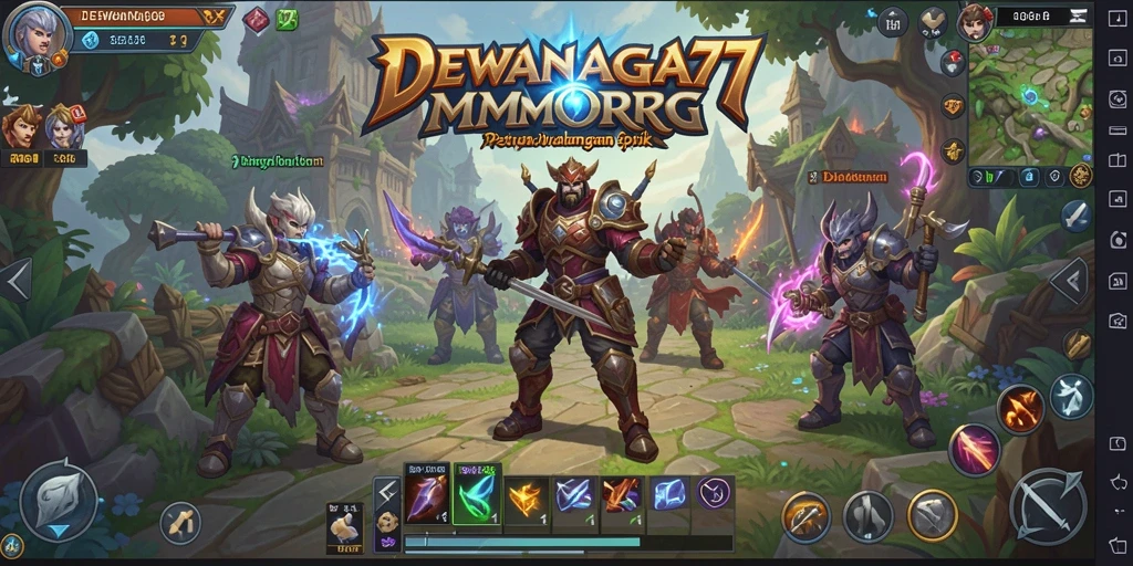 Gameplay seru di dunia fantasi DEWANAGA77 dengan berbagai karakter.