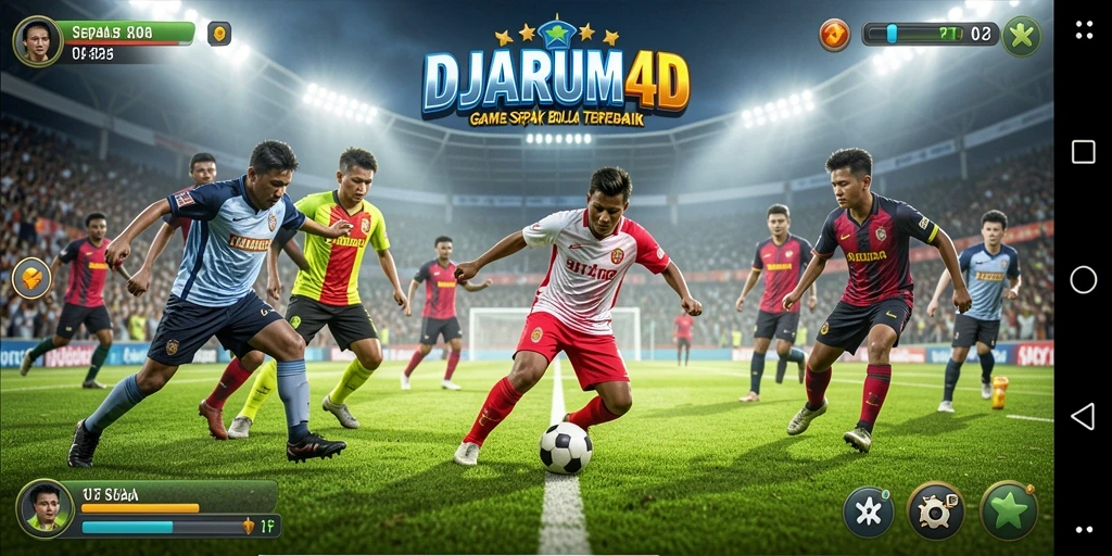 Tangkapan layar gameplay DJARUM4D yang menampilkan aksi menyenangkan sepak bola.