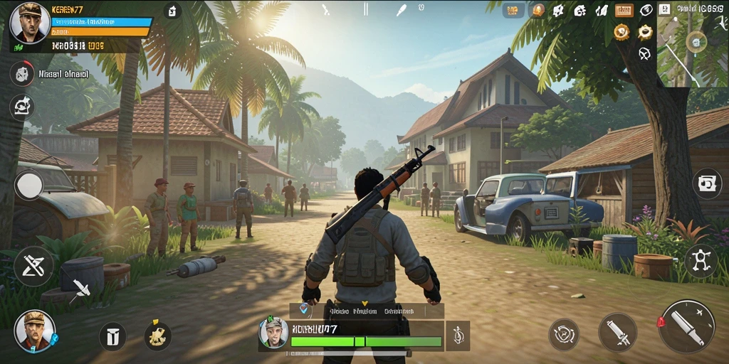 Screenshot utama menampilkan karakter dalam gameplay KEREN77.