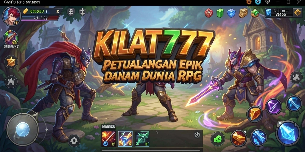 Screenshot gameplay KILAT777 menampilkan pertarungan epik di dunia fantastis.