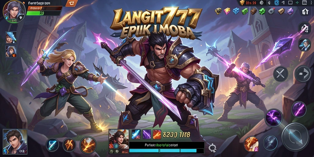 Screenshot LANGIT777 menampilkan aksi pertempuran tim yang seru.