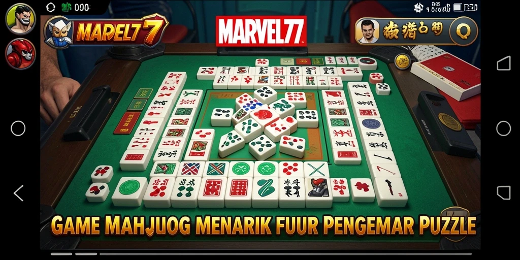 Tampilan gameplay menarik dari MARVEL77 dengan ubin Mahjong.