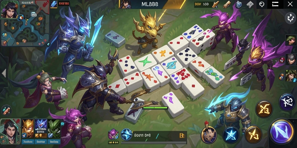 Tampilan gameplay seru dari MLBB8 dengan kartu Domino.