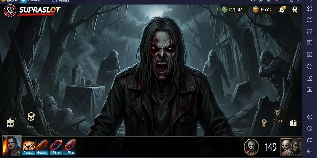 Screenshot gameplay <strong>SUPRASLOT</strong> menunjukkan momen menegangkan yang penuh ketakutan.