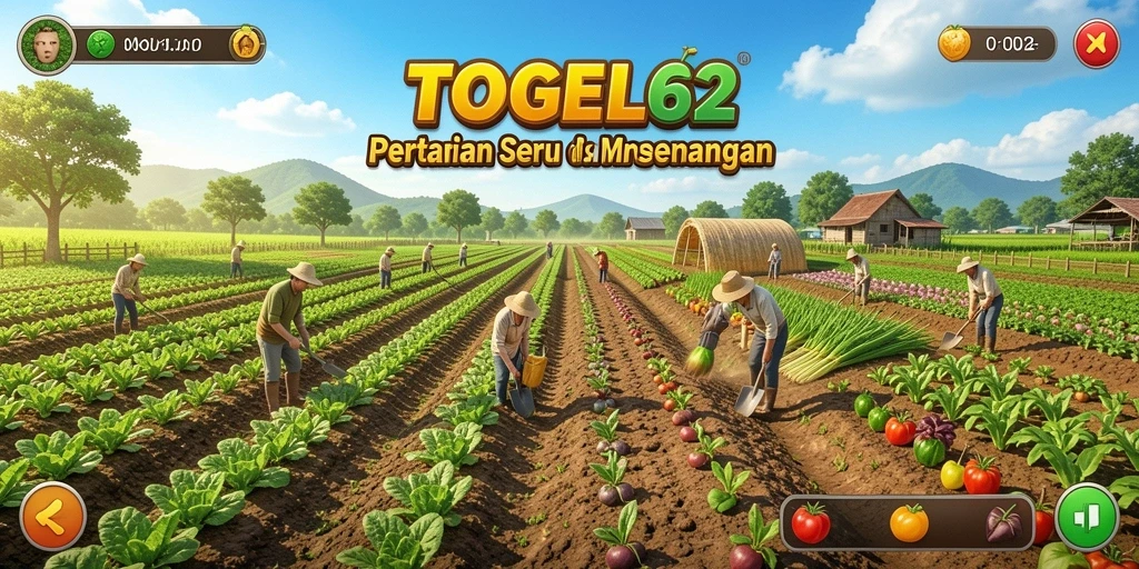 Tampilan gameplay TOGEL62 dengan aktivitas pertanian yang seru dan interaktif.